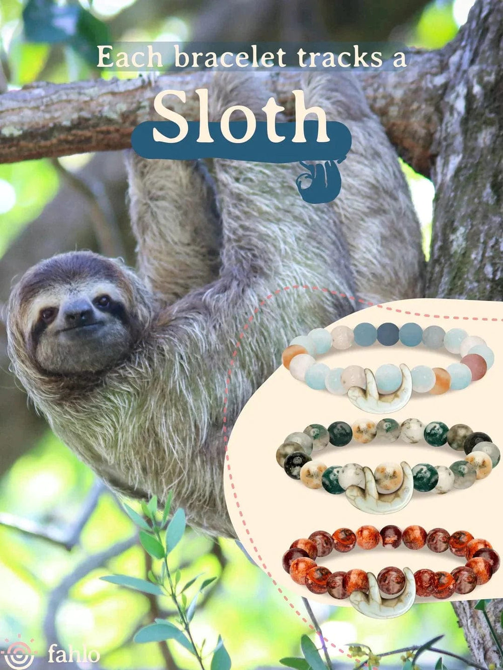 Fahlo Bracelet The Wander Bracelet - Keystone (Track A Sloth)