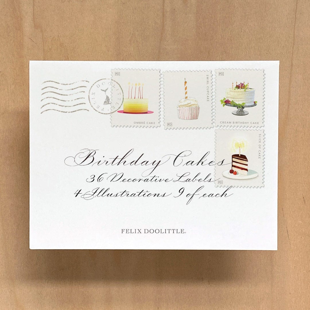 Felix Doolittle Card Birthday Cakes Decorative Labels
