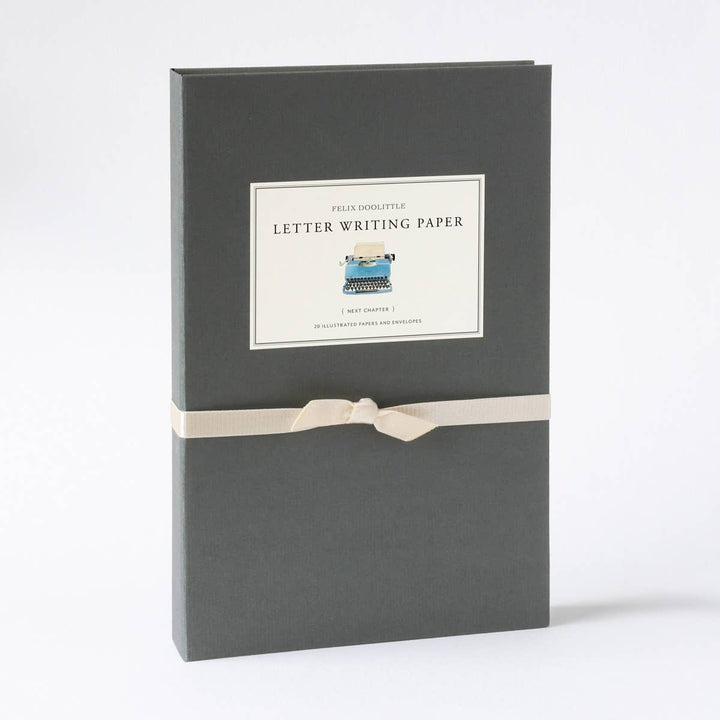 Felix Doolittle paper Next Chapter - Letter Writing Paper - Blue Typewriter