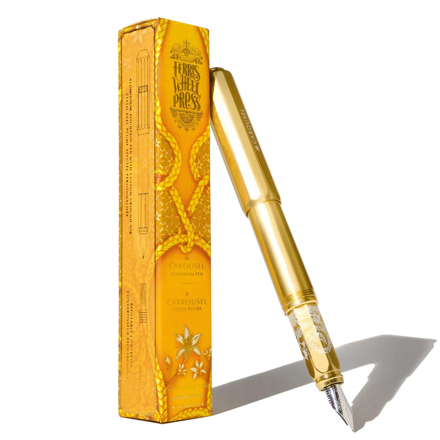 Ferris Wheel Press Fountain Pen Limited Edition | Aluminum Carousel Fountain Pen - Plaited Gold Tress