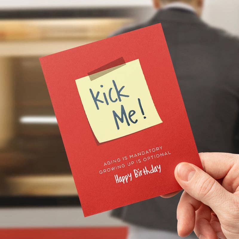 Fine Moments Cards Kick Me Sticky Note Birthday Card