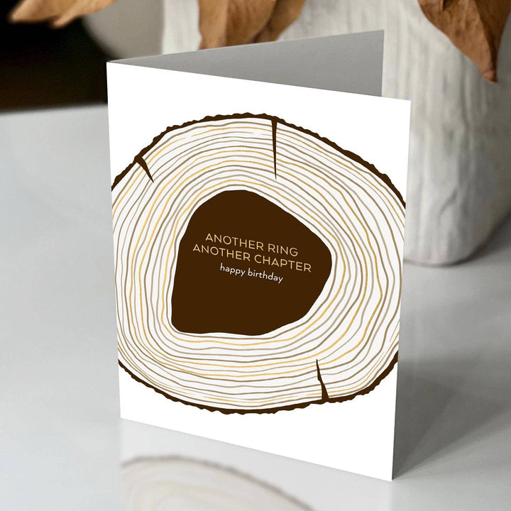 Fine Moments Cards Tree Growth Rings - Reflective Birthday Card