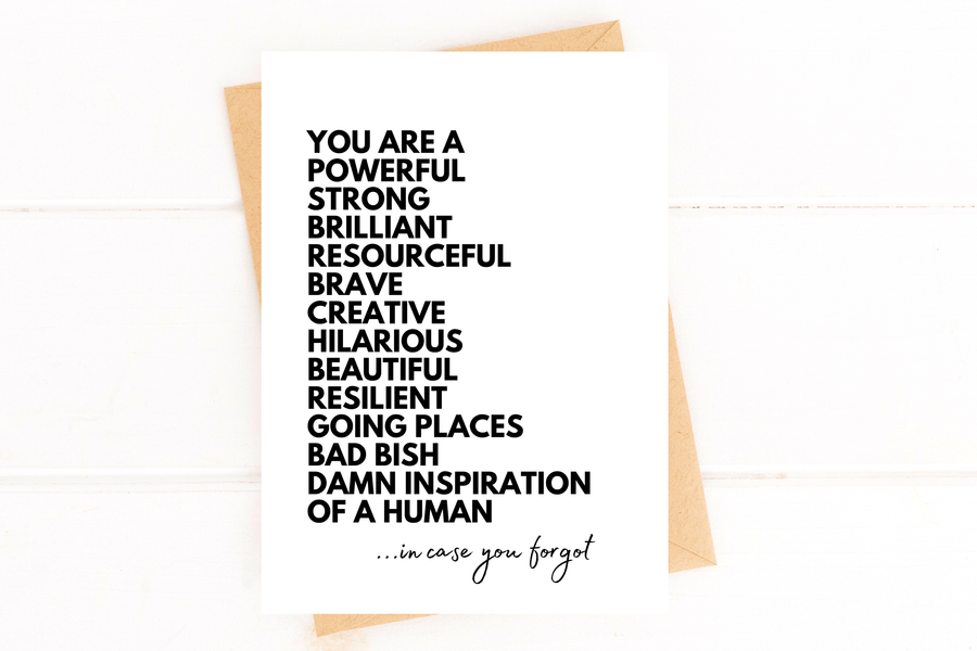 Five Dot Post Card You Are An Inspiration In Case You Forgot Encouragement Card