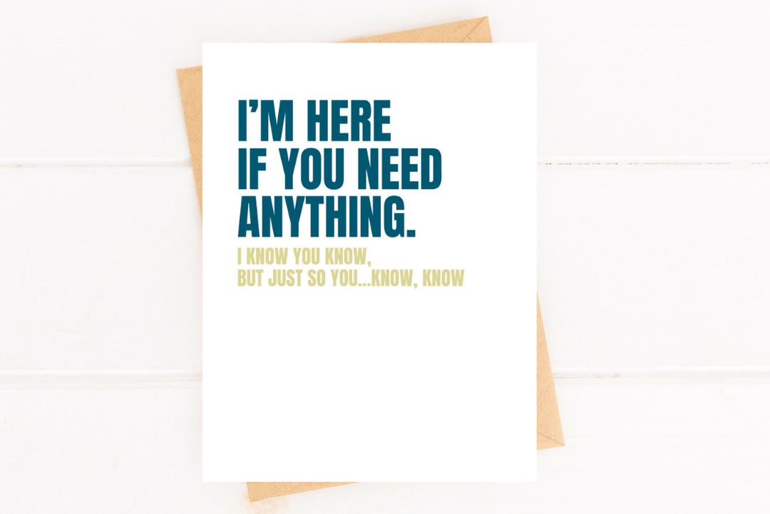Five Dot Post Cards Encouragement Card | Here If You Need Anything Support Card