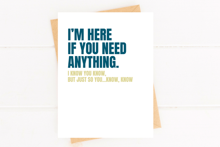 Five Dot Post Cards Encouragement Card | Here If You Need Anything Support Card