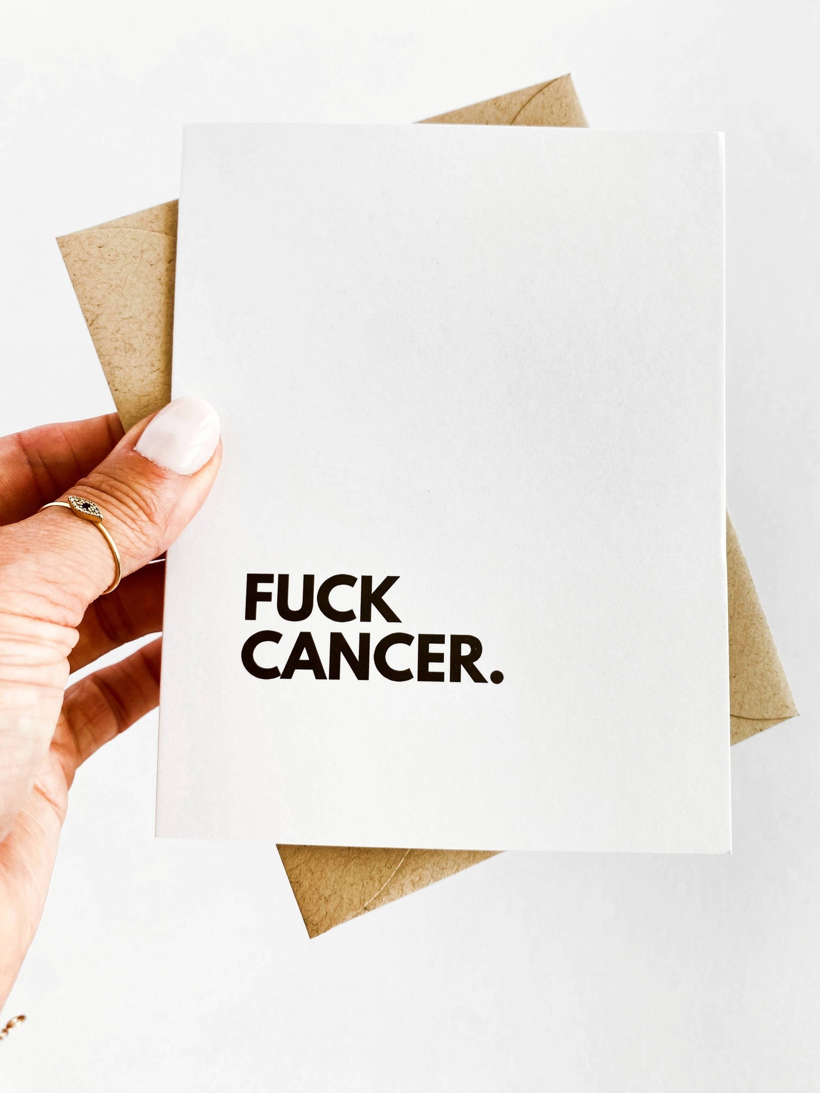 Five Dot Post Cards Fuck Cancer Get Well Cancer and Chemo Support Card
