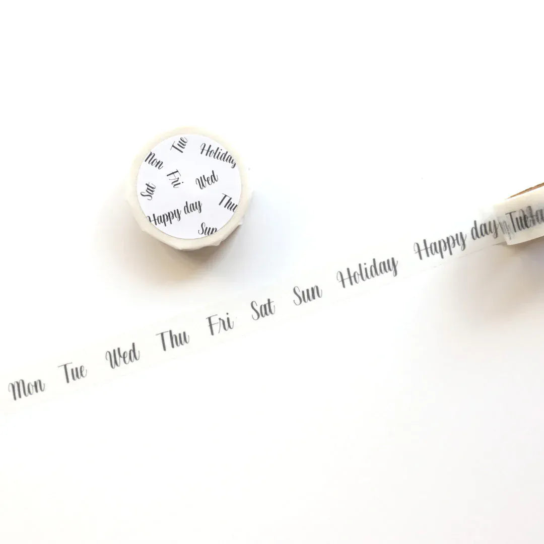 forme. Paper Washi Tape Monochrome Days of the Week | forme.