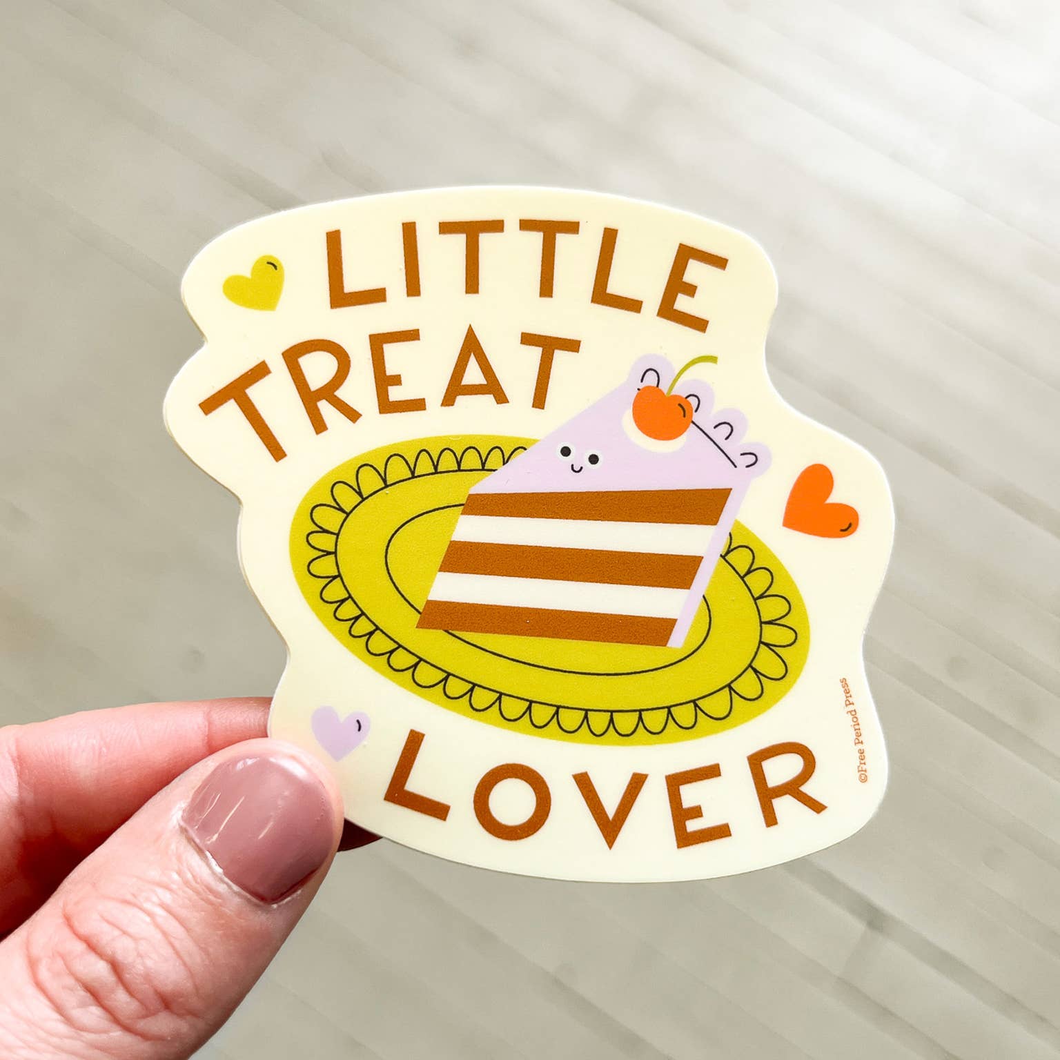 Free Period Press Cards Little Treat Lover Cake Vinyl Decal Sticker