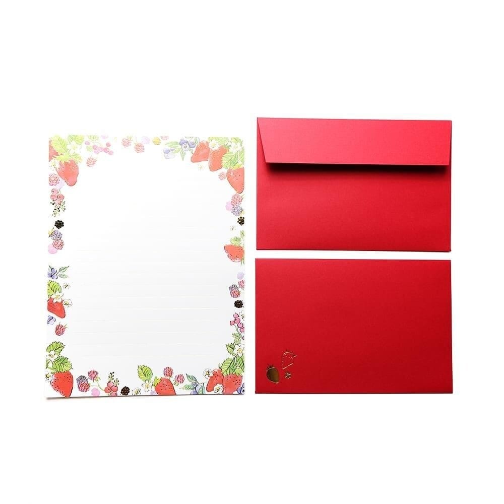 Fuji Paper Letter Writing Set - Berry Garden