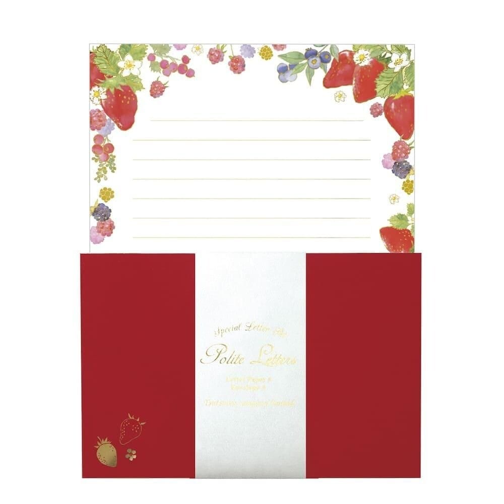 Fuji Paper Letter Writing Set - Berry Garden