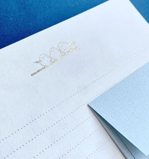 Fuji Paper Letter Writing Set - Three Birds on a Branch