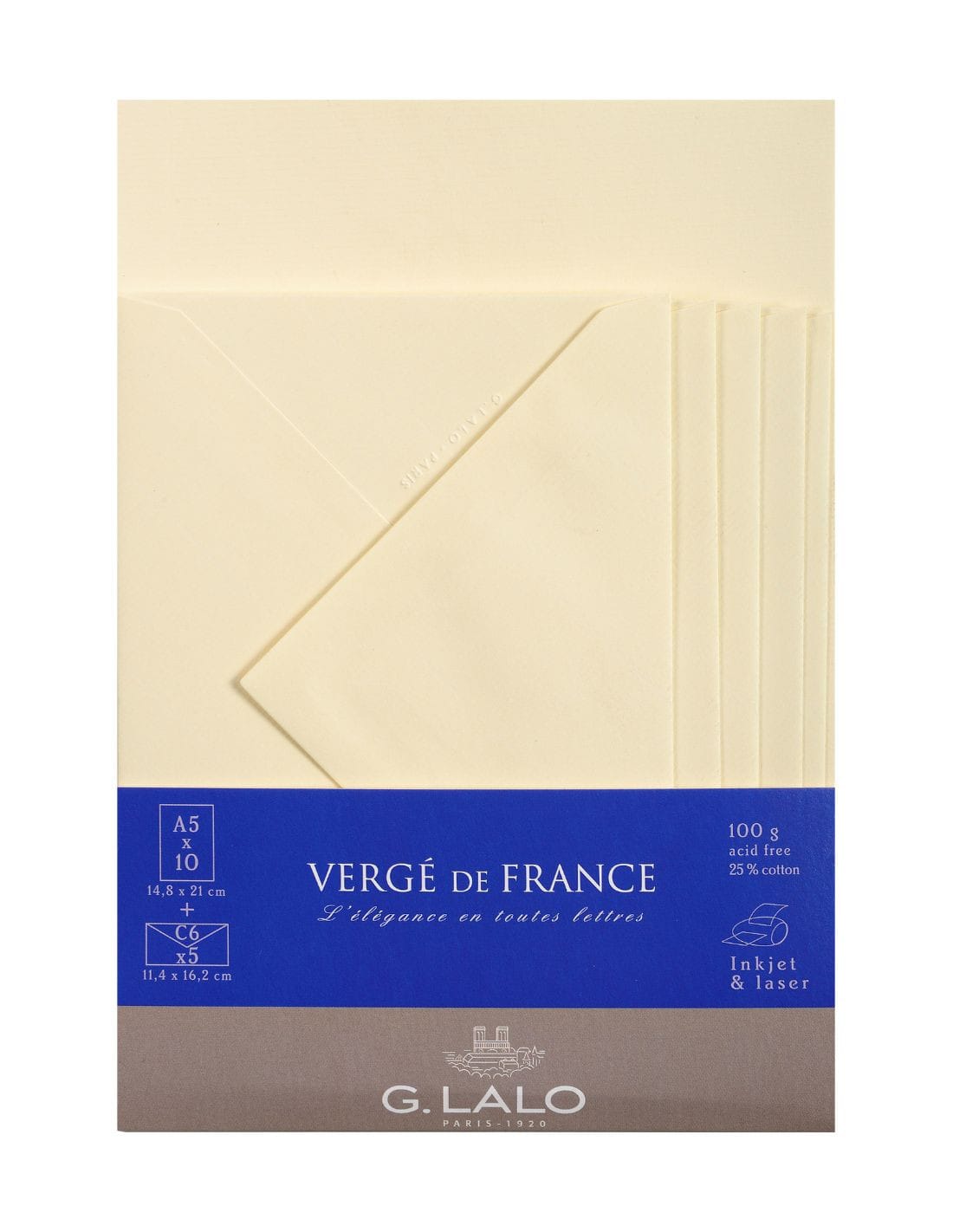 G. Lalo Paper Vergé de France Correspondence Set - Ivory