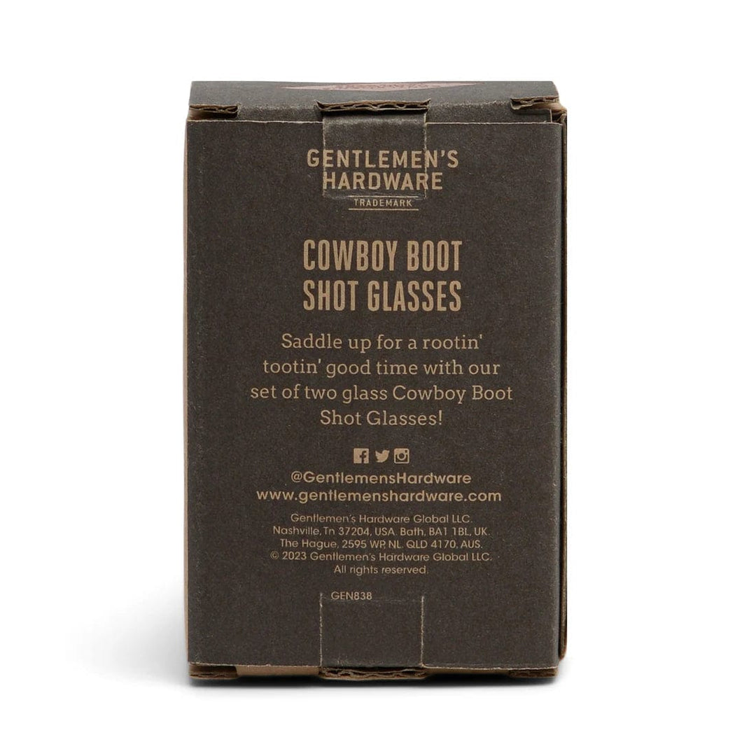 Gentlemen's Hardware Men's gifts Set of 2 Cowboy Boot Shot Glasses