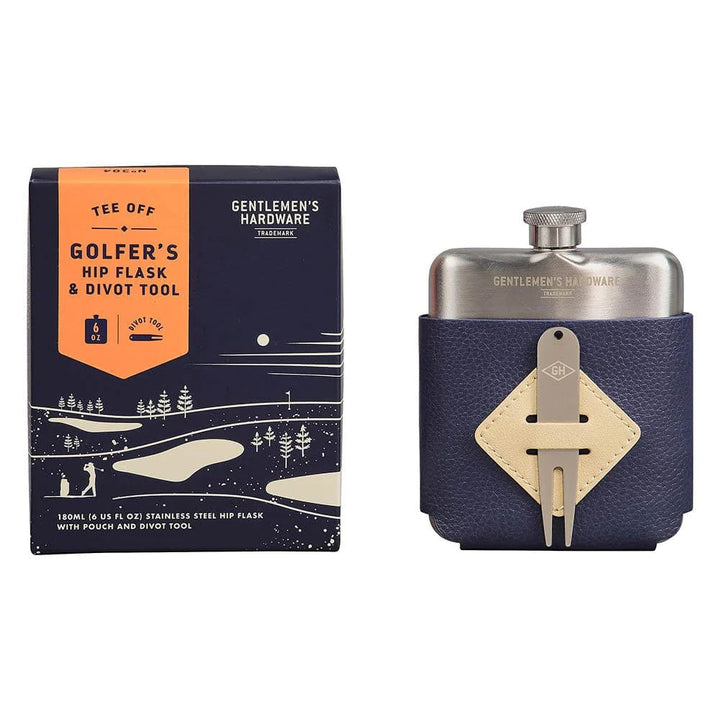 Gentlemen's Hardware Tool Golfer's Hip Flask & Divot Tool Set