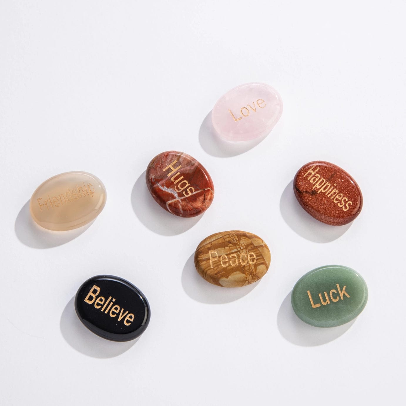 Geo Central Crystals Engraved Wish Stones