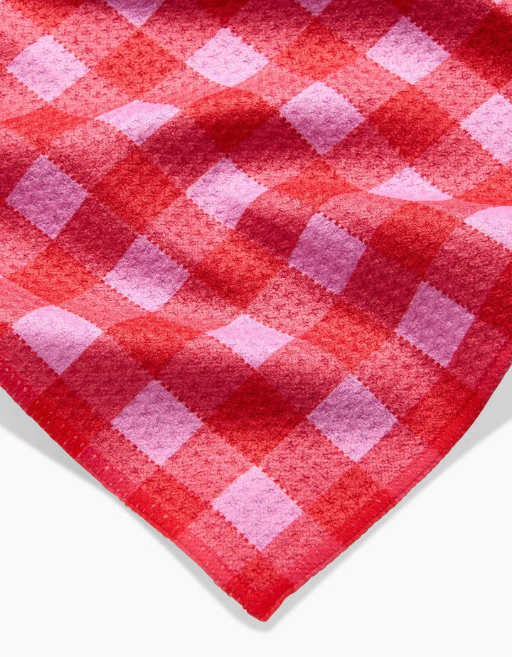 Geometry Bar Towel Cherry Gingham Bar Towel