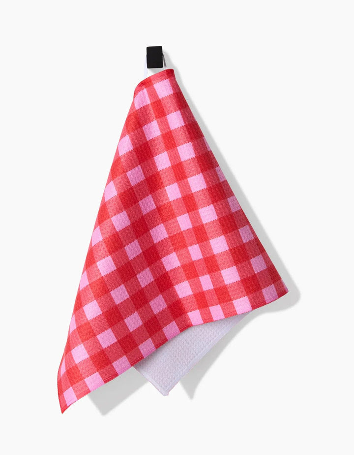 Geometry Bar Towel Cherry Gingham Bar Towel