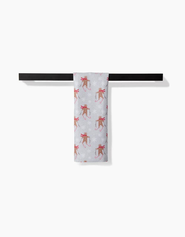 Geometry Bar Towel Gingerbread Skiers Bar Towel