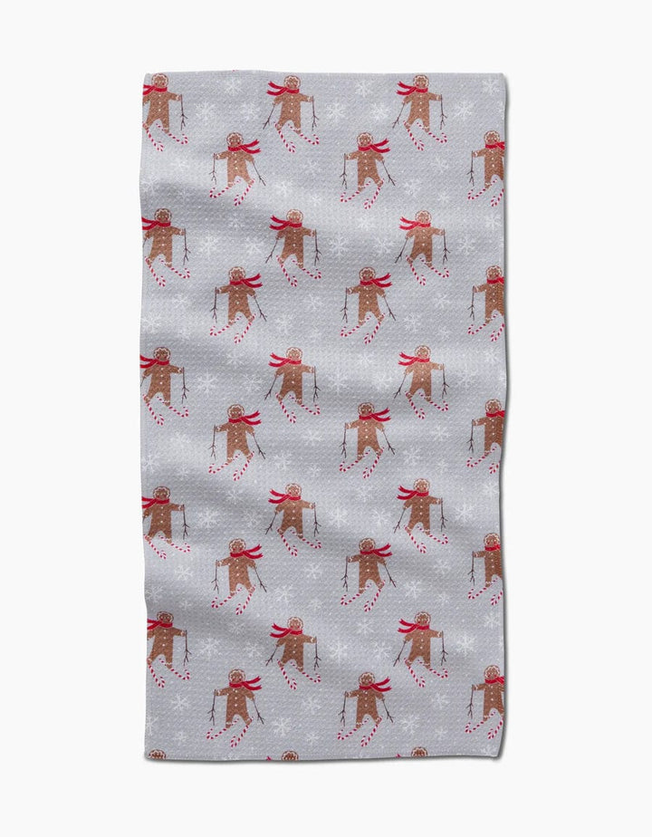 Geometry Bar Towel Gingerbread Skiers Bar Towel