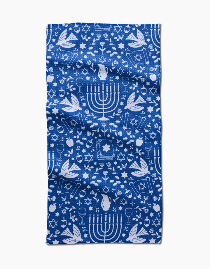 Geometry Bar Towel Hanukkah Sameach Bar Towel