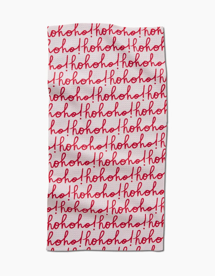 Geometry Bar Towel Ho Ho Holiday Red Bar Towel