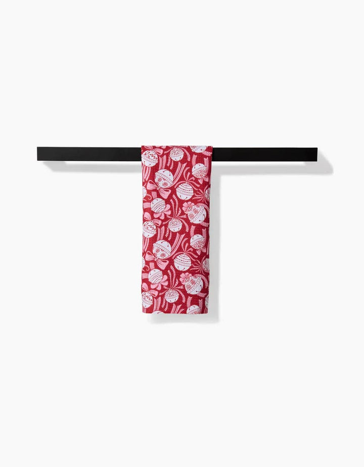 Geometry Bar Towel Holiday Bells Bows Bar Towel