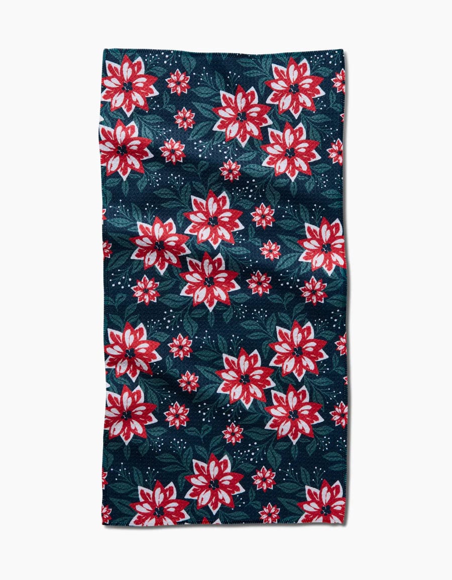 Geometry Bar Towel Poinsettia Garden Bar Towel