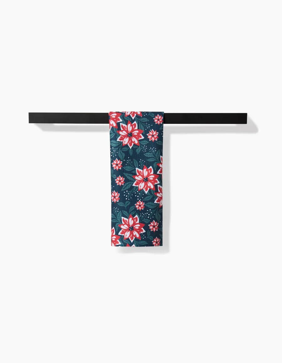 Geometry Bar Towel Poinsettia Garden Bar Towel