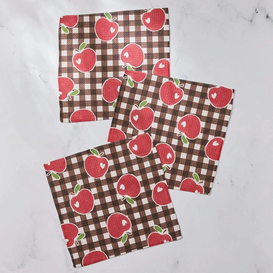 Geometry Holiday Apple Picking Afternoon Dishcloth Set