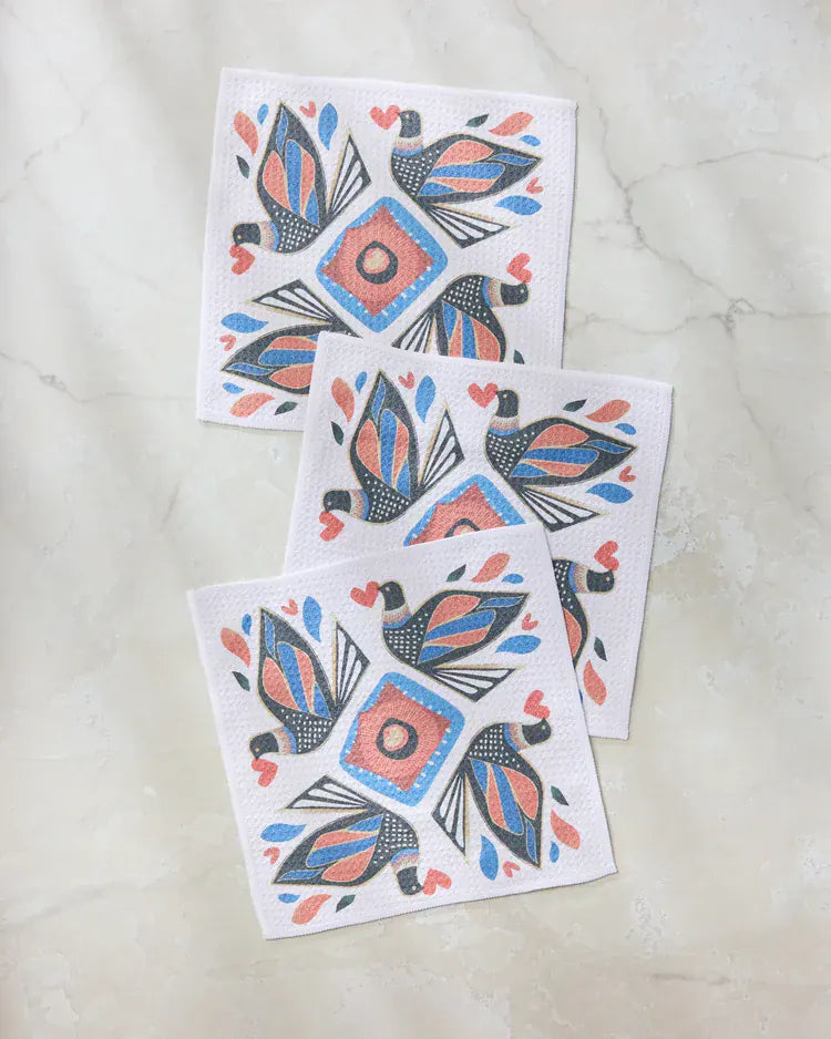 Geometry Holiday Carrier Dishcloth Set