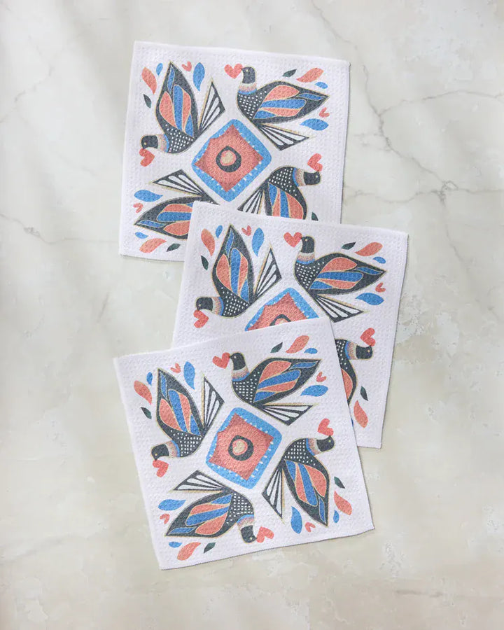 Geometry Holiday Carrier Dishcloth Set