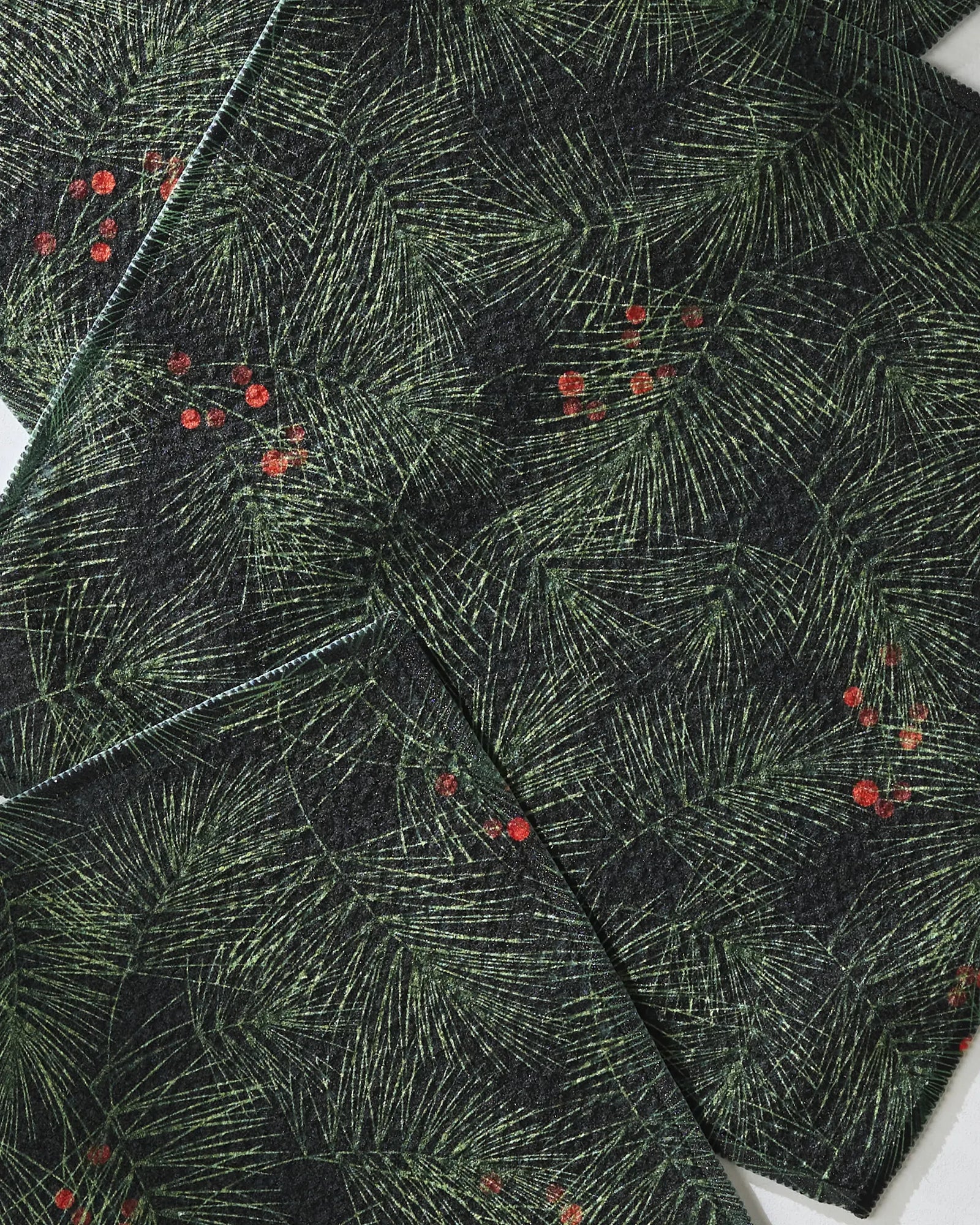 Geometry Holiday Evergreen Pine Dishcloth Set