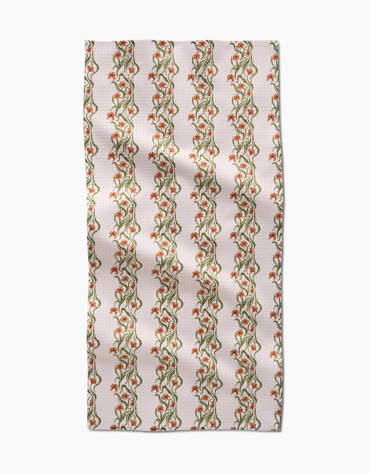 Geometry Holiday Floral Fall Stripe Bar Towel
