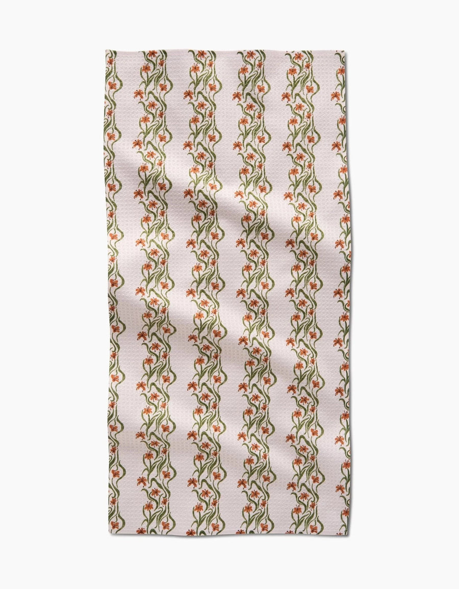 Geometry Holiday Floral Fall Stripe Bar Towel