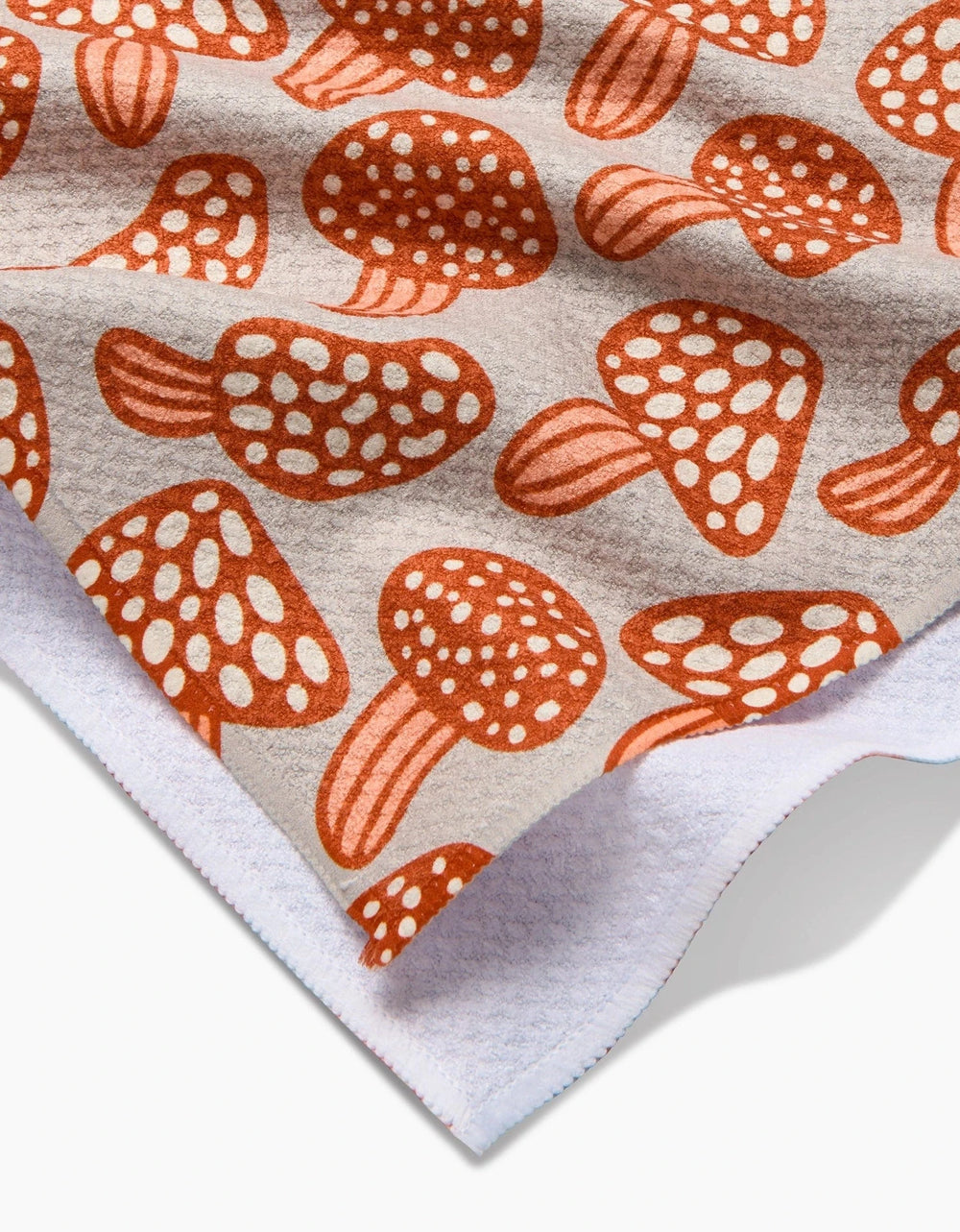 Geometry Holiday Many Mushrooms Tea Towel