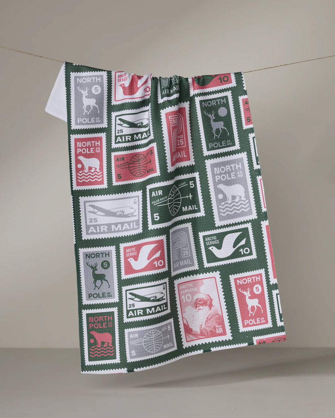 Geometry Holiday Polar Post Tea Towel