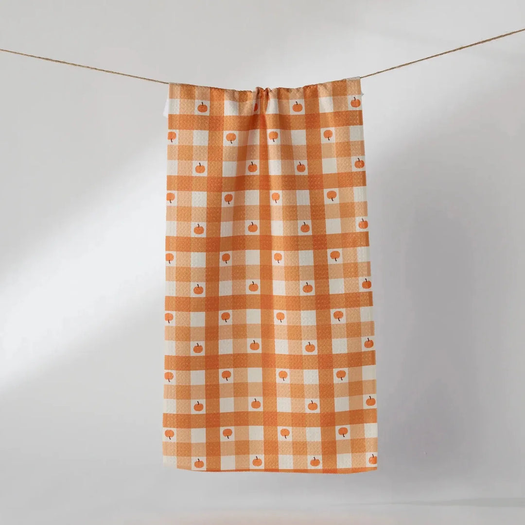 Geometry Holiday Pumpkin Check Bar Towel
