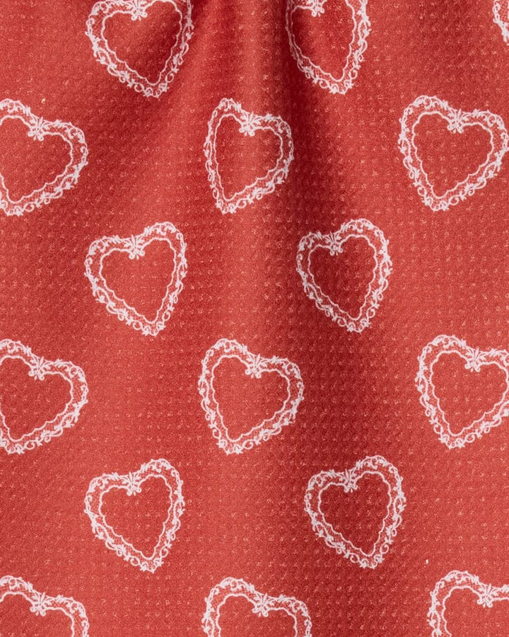 Geometry Holiday Soft Heart Scarlet Bar Towel