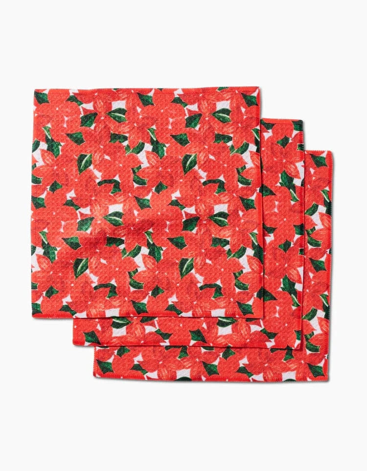 Geometry Holiday Winter Flora Dishcloth Set