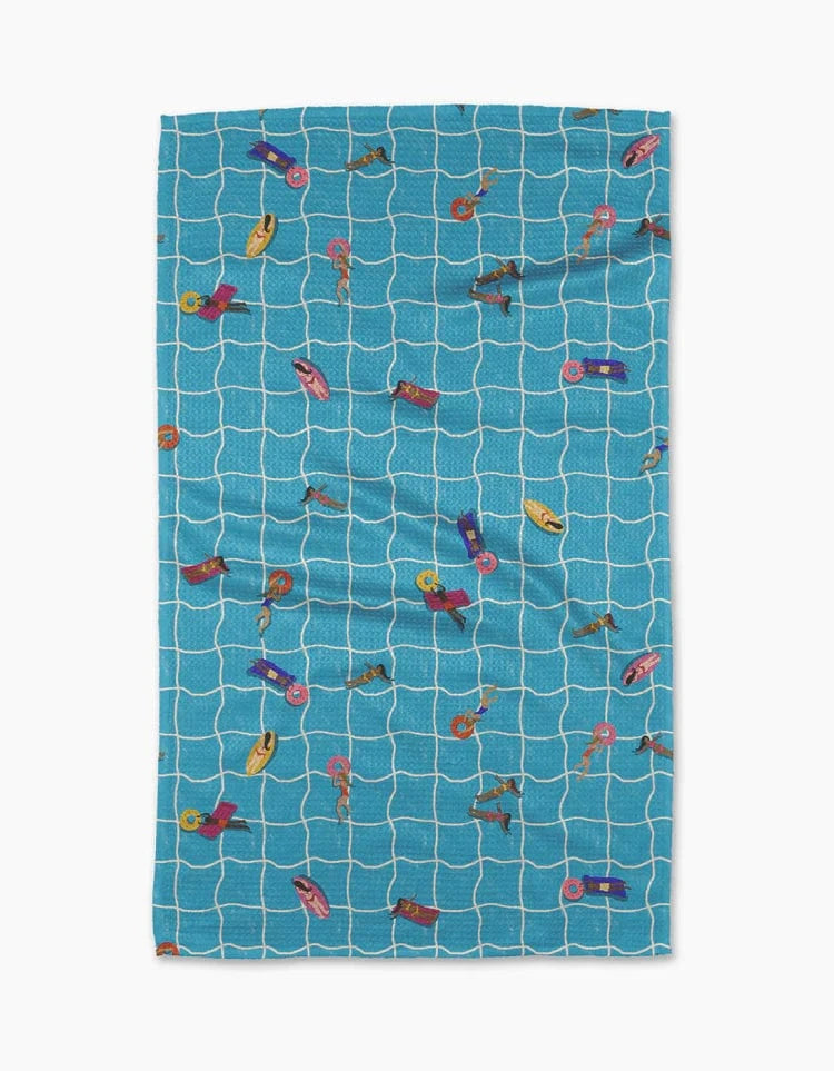 Geometry Home At The Pool Tea Towel