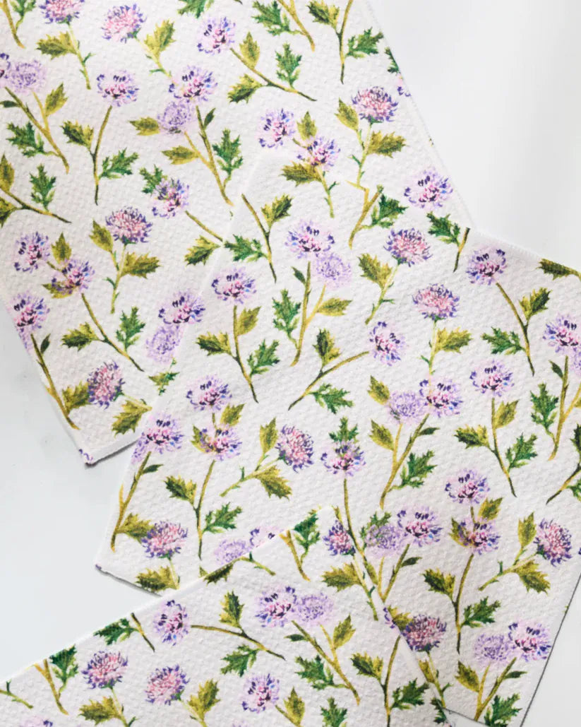 Geometry Home Blooming Thistle Dishcloth Set