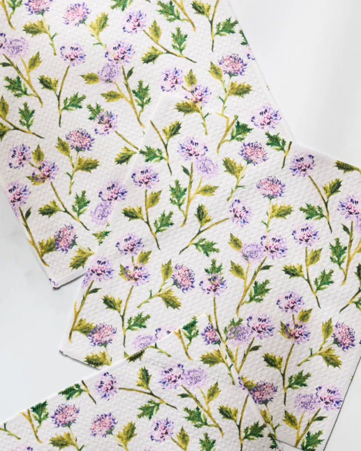 Geometry Home Blooming Thistle Dishcloth Set