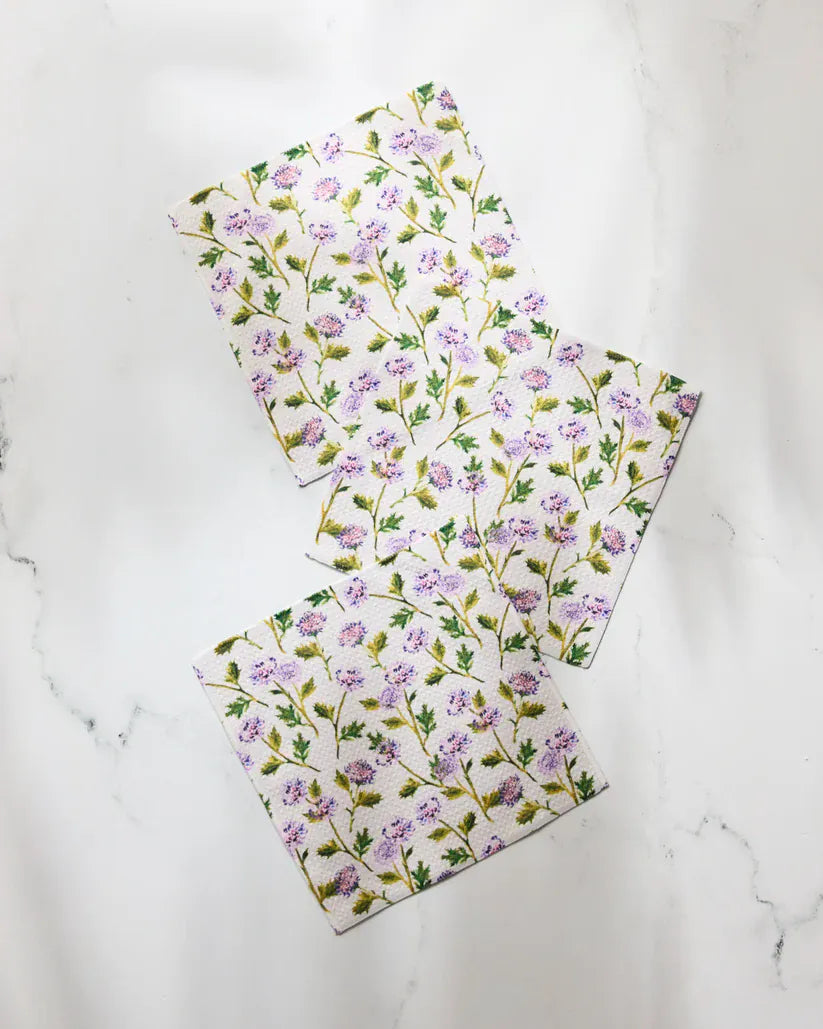 Geometry Home Blooming Thistle Dishcloth Set