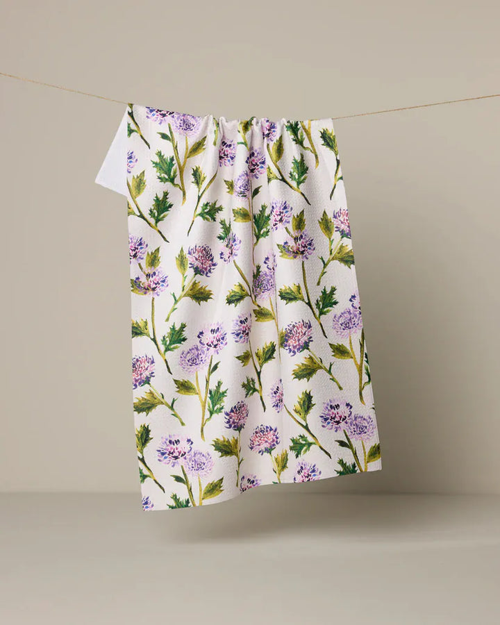 Geometry Home Blooming Thistle Tea Towel