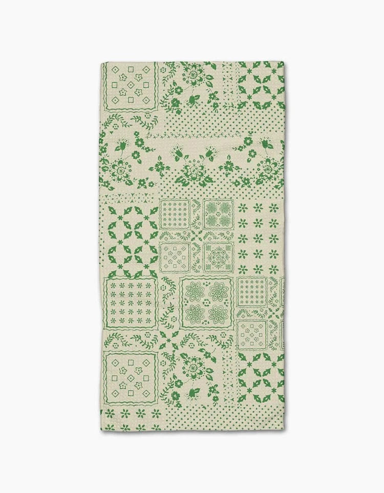 Geometry Home Blossoming Bandanna Green Bar Towel