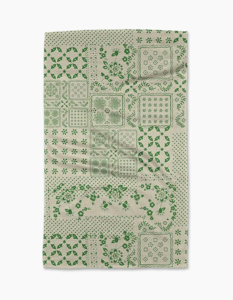 Geometry Home Blossoming Bandanna Green Tea Towel