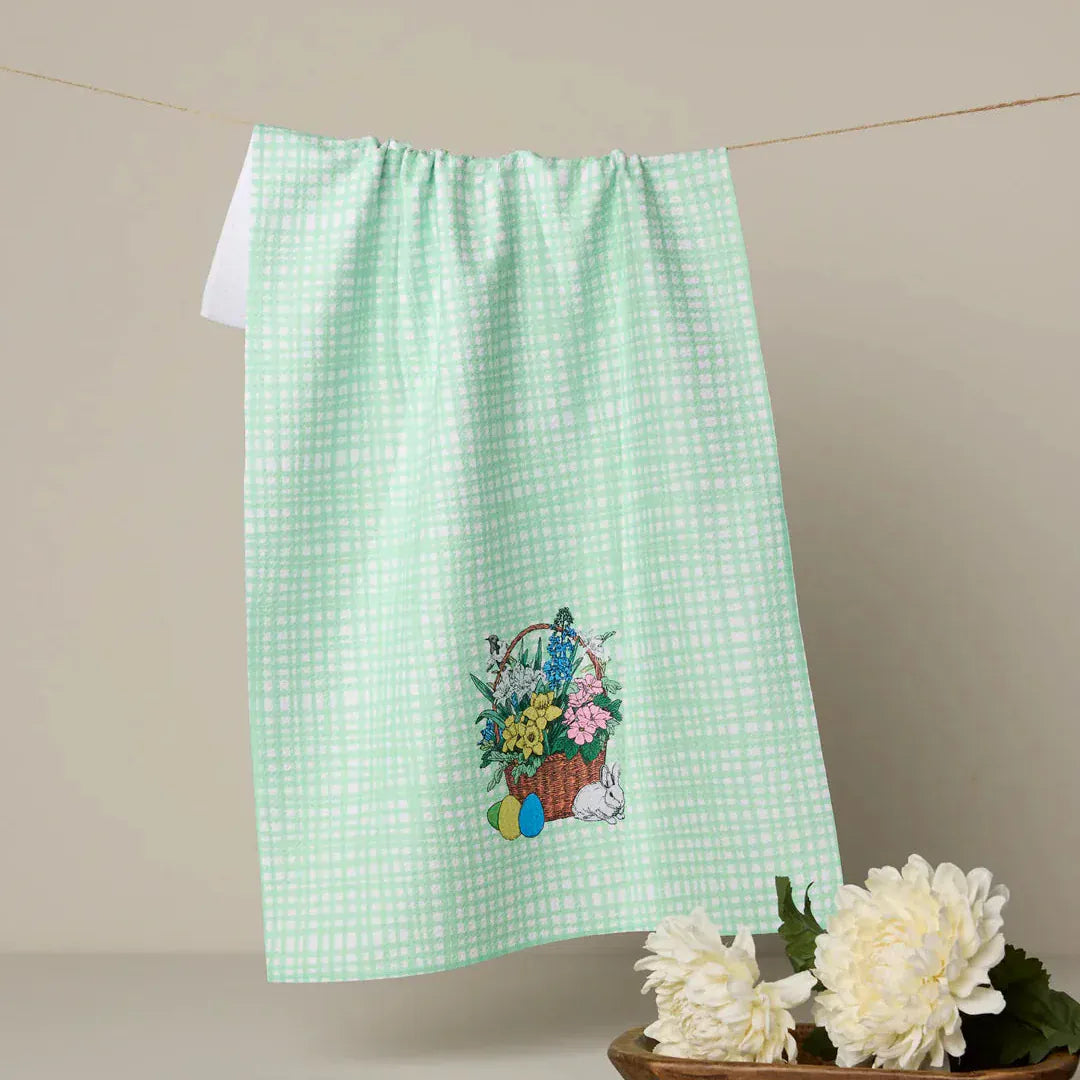 Geometry Home Bunny Basket Tea Towel