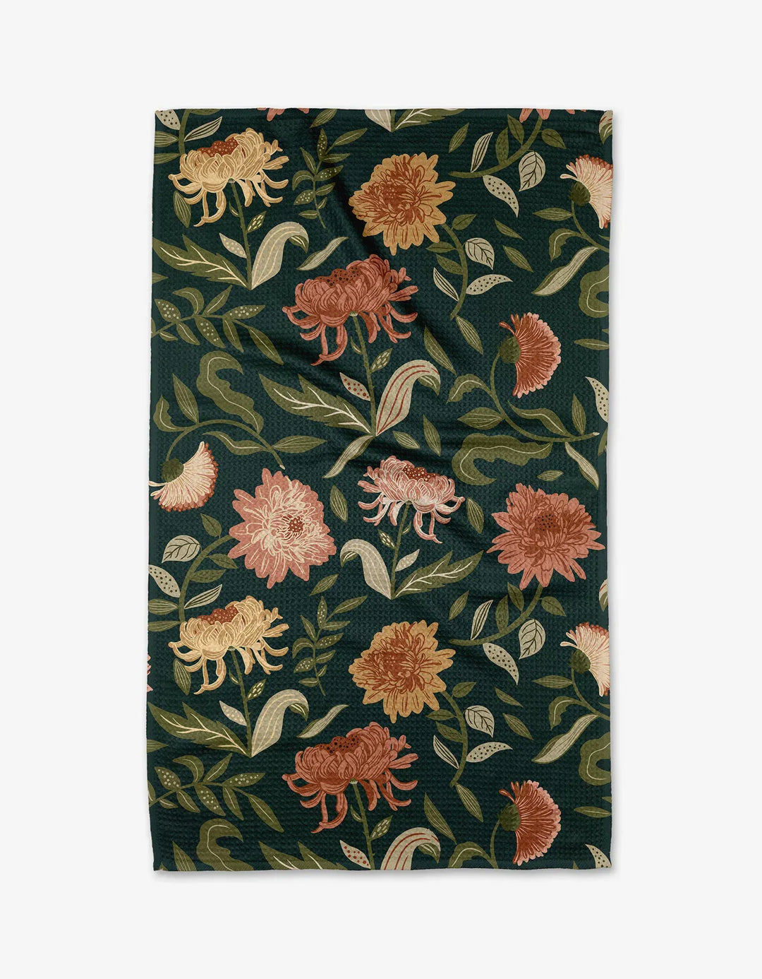 Geometry Home Chrysanthemums In November Tea Towel