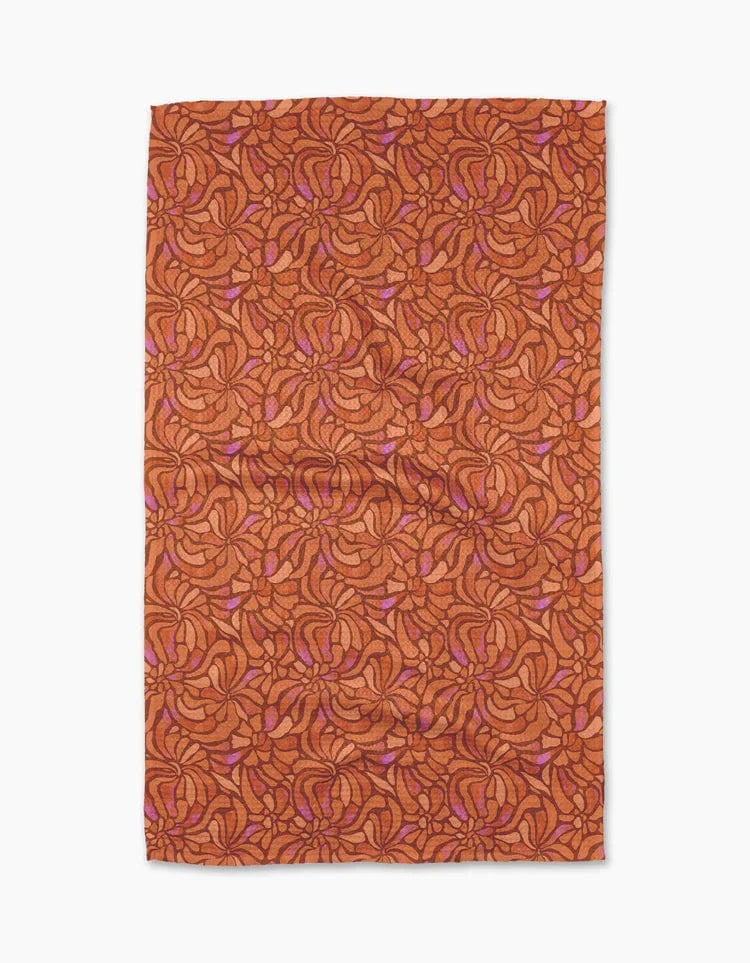 Geometry Home Coral Swirls Tea Towel