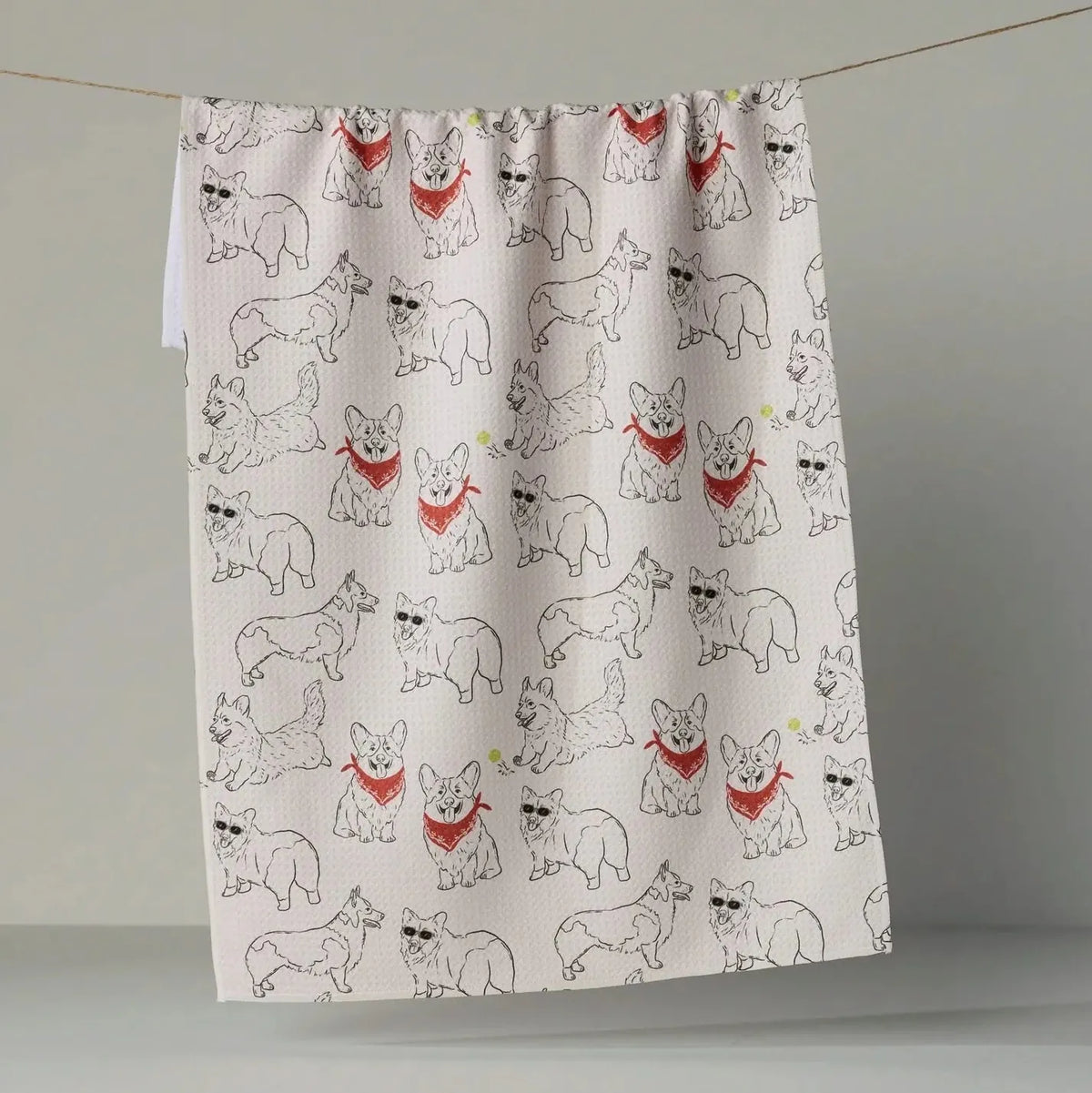 Geometry Home Corgi Club Tea Towel